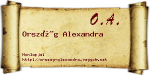 Ország Alexandra névjegykártya