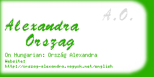alexandra orszag business card